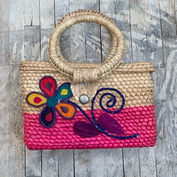 Woven Floral embroidered bag - Picture 6 of 10
